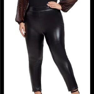 CURVESOUL CS High Waist PU PLeather Black Skinny Stretch Pants 2XL 18 - 20